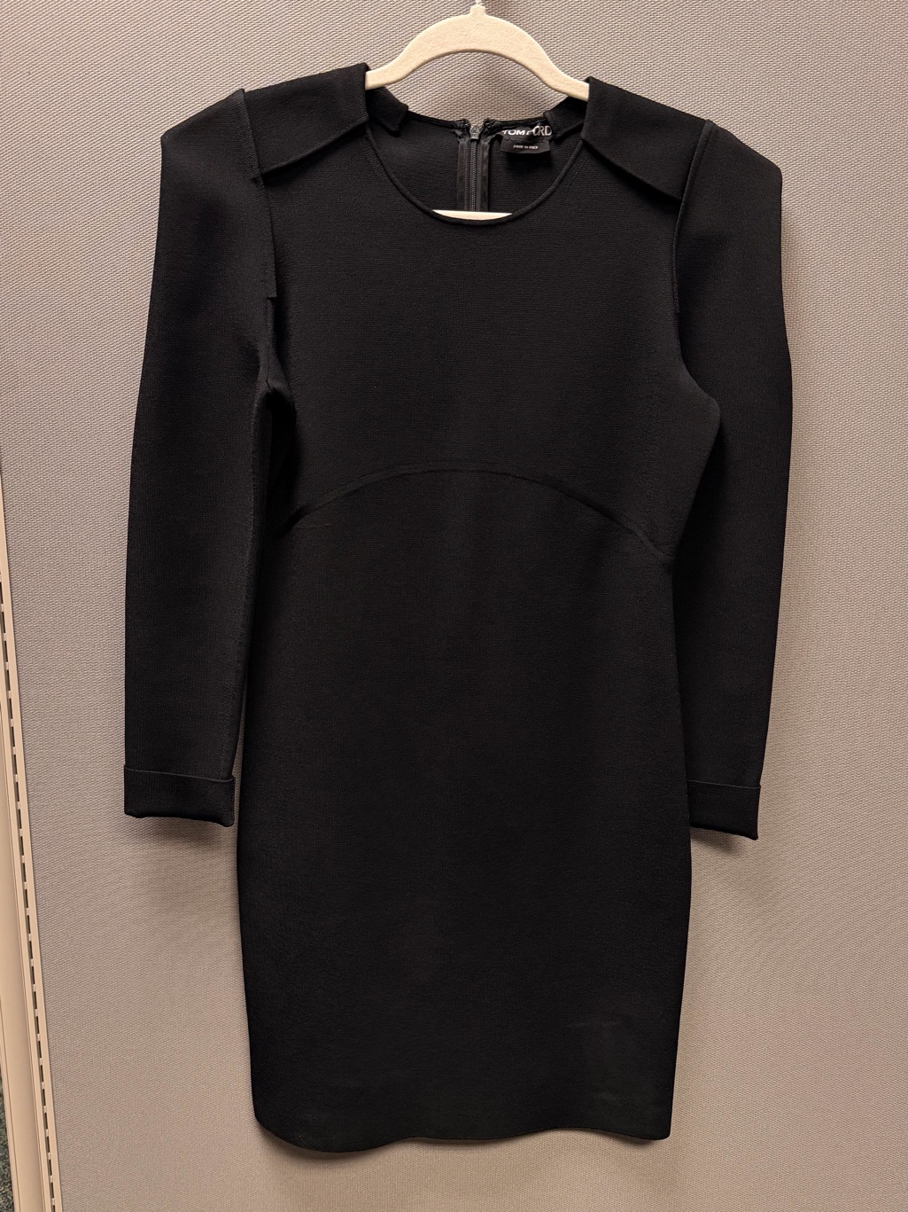 Tom Ford Black Long-Sleeve Dress With Branded Neckline